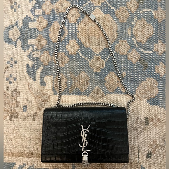 Yves Saint Laurent Handbags - YSL Calfskin Crocodile Crossbody Bag